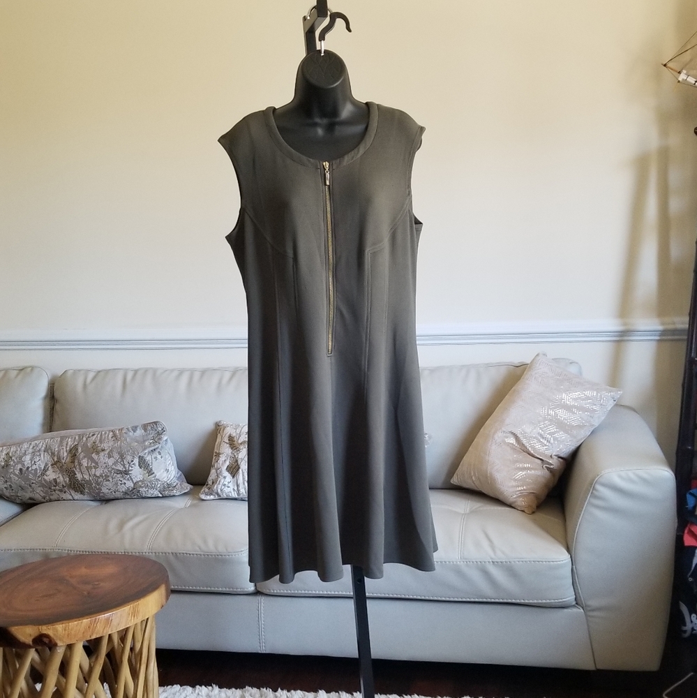 roz&ALI Olive Green Dress